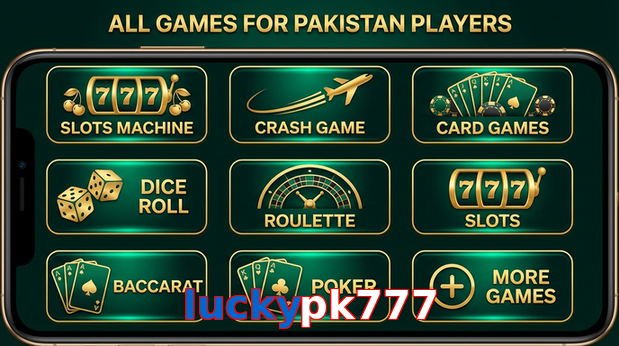 Main screen of Luckypk777 games page for PK players